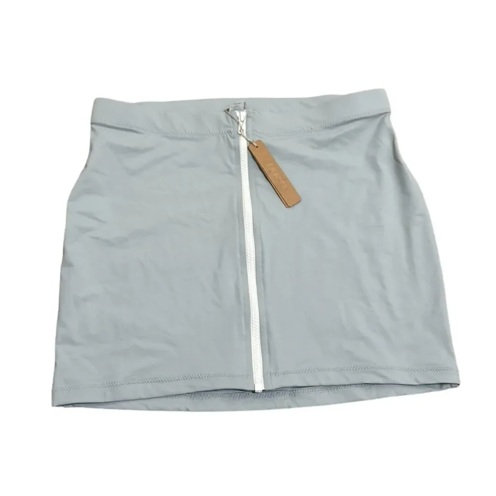 NWT SKIMS Pacific Sporty Mid Rise Stretch Recycled Nylon Mini Swim Skirt